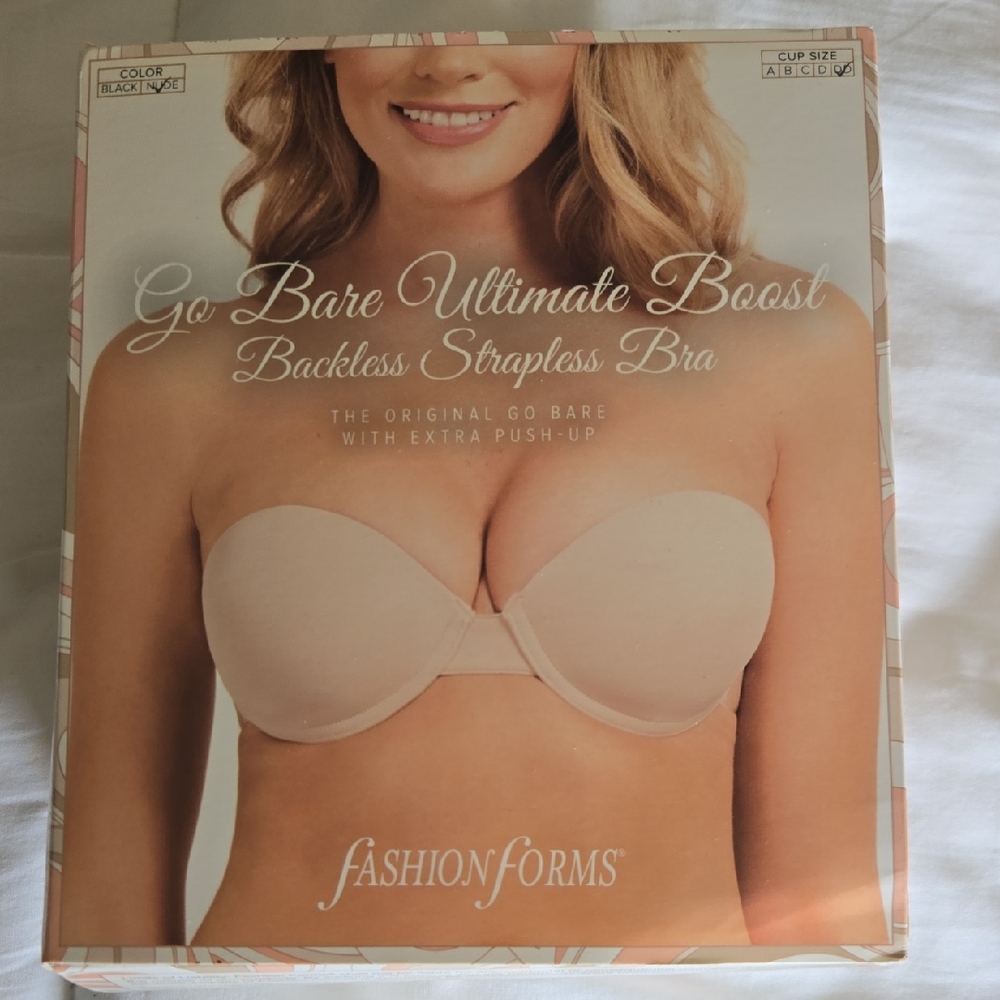 Fashion Forms Strapless Backless Push-Up Bra in Nude Beige